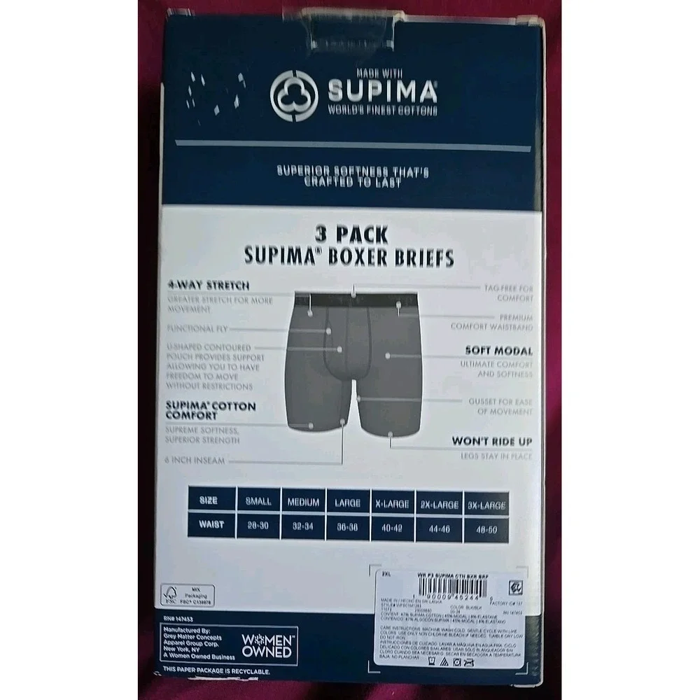 Wrangler Five‎ Star Premium 3 Supima Boxer Briefs Size 2XL, Limited Edition